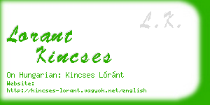 lorant kincses business card